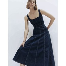 REFORMATION Amory Denim Midi Dress Size 2