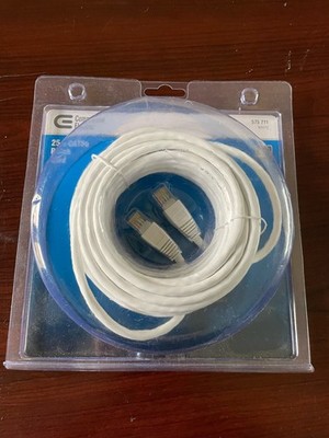 Commercial Electric 25ft Cat5e Patch Cord White New/Sealed network  cable 100MHZ