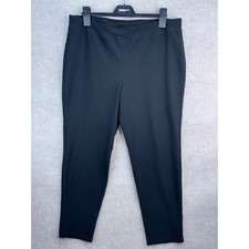EILEEN FISHER Black Pull On Washable Stretch Crepe Ankle Pants Womens 1X Relaxed