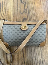 VTG Gucci Ophidia 90's GG Pattern Tan Coated Leather Micro Crossbody Bag RARE