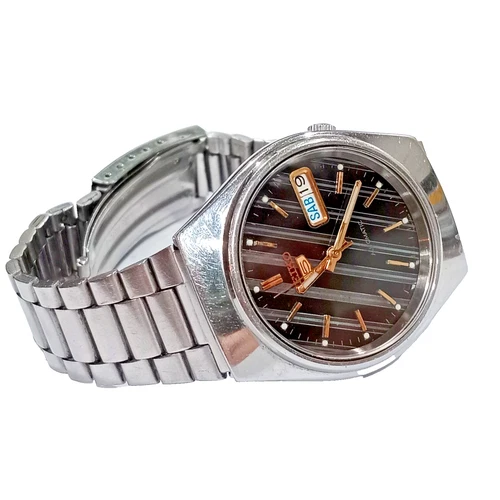 Vintage Men's Watch Seiko 7S26-7030 Automatic  Black Dial, Day-Date, Stainless