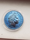 2000 Gibraltar  titanium tuppenny 5 pounds blue coin — photo 3