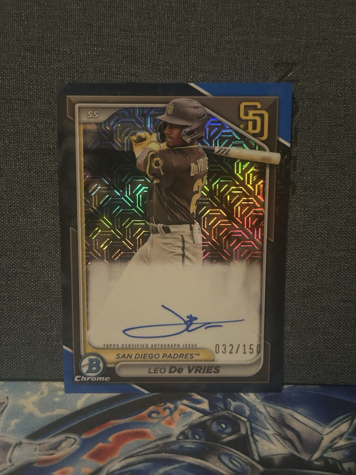 2024 Bowman Chrome - Prospects Leo De Vries #BCP-179 Blue Refractor /150 (RC)