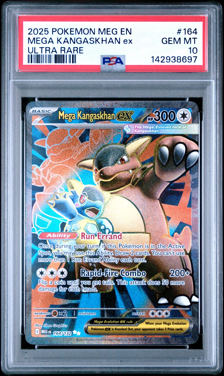 2025 POKEMON MEG EN-MEGA EVOLUTION ULTRA RARE #164 MEGA KANGASKHAN EX PSA 10