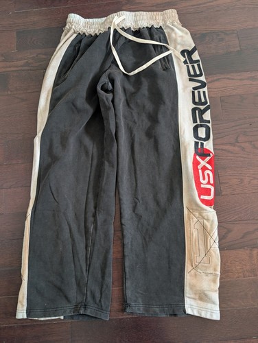 Vale Forever Valley Dreams Star Sweatpants Black Washed Cream Size Small S NWT
