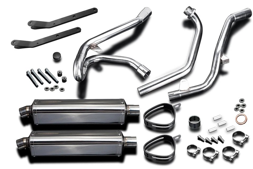 Silenciadores de escape Tri-Oval 17" acero inoxidable 98-02 Suzuki SV650 Delkevic 2-2 Foto 4 de 4