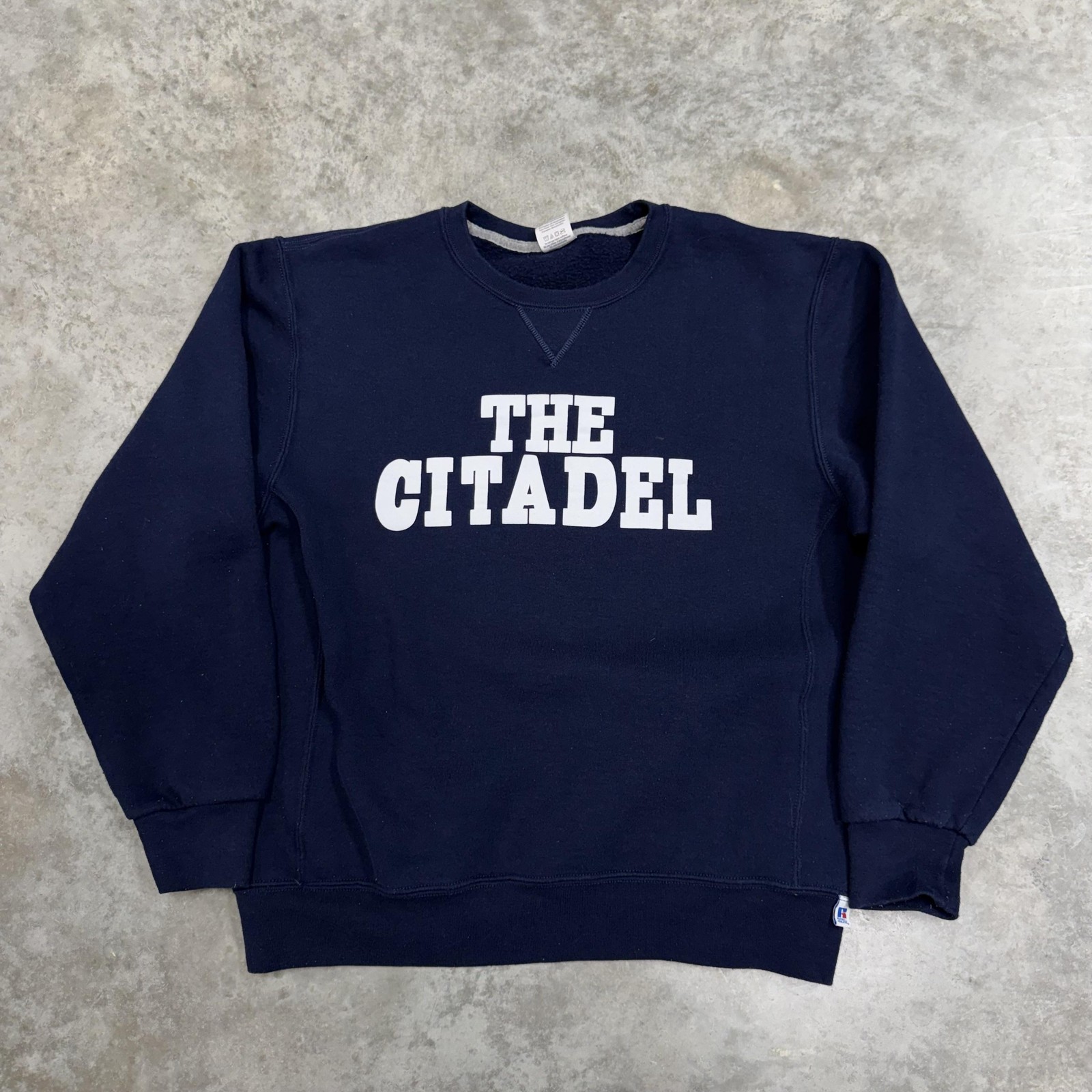 The Citadel Sweatshirt Mens Large Blue NCAA College Russell Athletic Crewneck