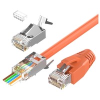 RJ45 Stecker Cat7 Cat6A Pass Through Netzwerk Stecker FüR Verlegekabel Orange