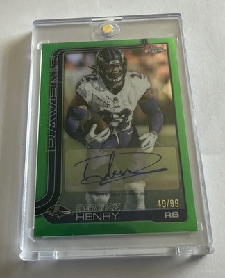 2025 Topps Chrome - Autographs Derrick Henry #BA-DH Green Refractor /99 (AU)