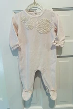 Koala Baby Boutique Adorable Pink Kids Footie with Ruffle Details Sz 6-9 Months