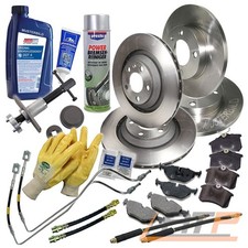 BREMSSCHEIBEN + BREMSBELÄGE BREMSSCHLAUCH VORNE + HINTEN FÜR VW PASSAT 3B 3BG