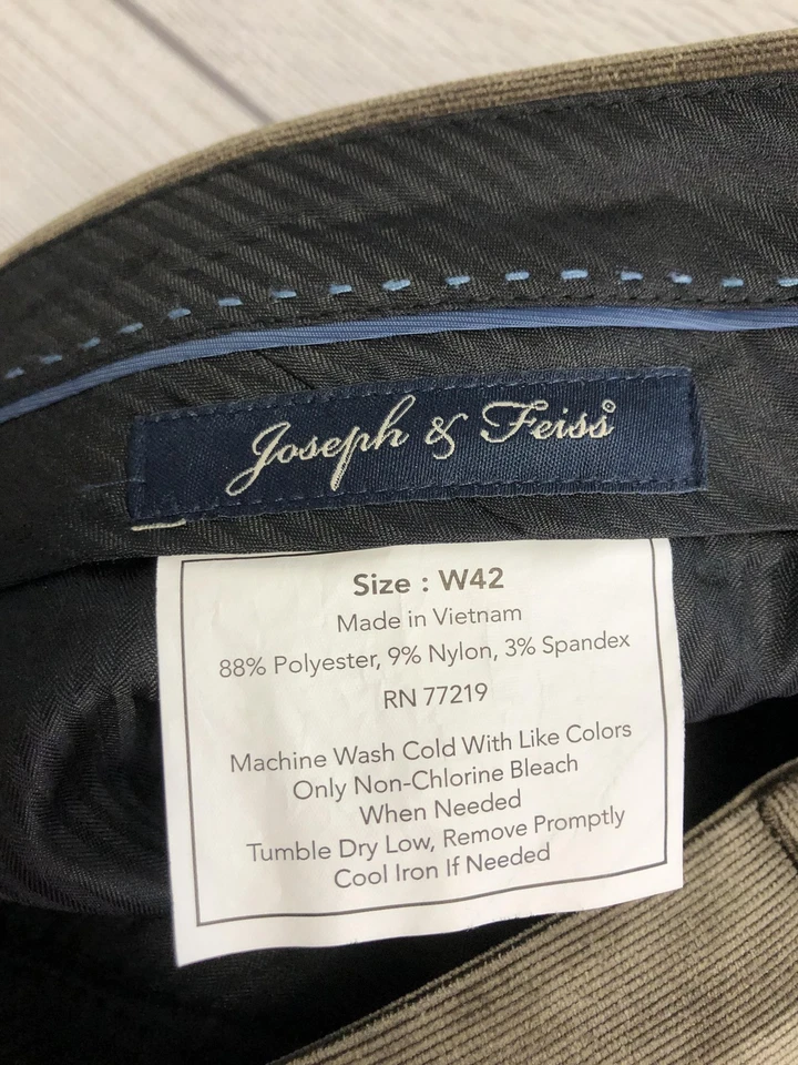 Joseph & Feiss Pantalones de Pana Para Hombre 42x29 Marrón Elastizado Frente Plano Vestido Foto 4 de 4