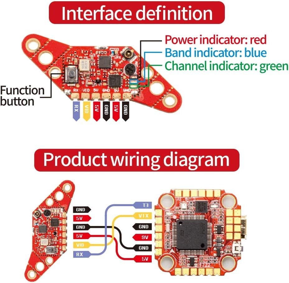 Zeus350Mw VTX M2 M3 16X16 20X20 25.5X25.5 5.8Ghz Built-In Microphone Switchable