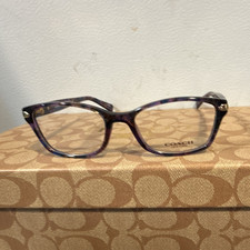 Coach HC6065 Confetti Purple Rectangle Full Rim Plastic Eyeglasses 51-17-135