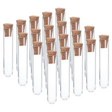 3ml Plastic Test Tubes with Cork Stoppers, 20Pcs 60x12mm Tubes