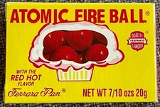Vintage 1980 s FERRARA PAN ATOMIC FIRE BALL CINNAMON CANDY Unopened NOS