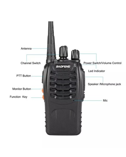 Baofeng Bf-888s Ricetrasmittente PMR Radio UHF 400-470 MHz WalkieTalkie - Photo 5/6