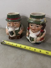 Von Trapp Brewing M. Cornell Beer Steins Stowe Vermont Austrian Couple Man Woman