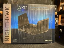 Netgear Nighthawk AX12 RAX120 AX6000 12-Stream AX WiFi Router w/ Box  Adapter