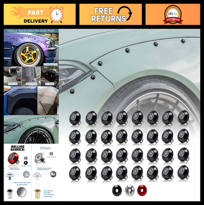 #ad 32 Piece M6 Black Anodized Aluminum Washer Bolt Kit for Widebody Fender Flares $59.99