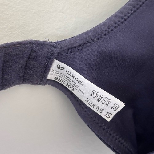 Wacoal Back Appeal Underwire Bra Size 32D Navy Blue Polkadots - Picture 4 of 8
