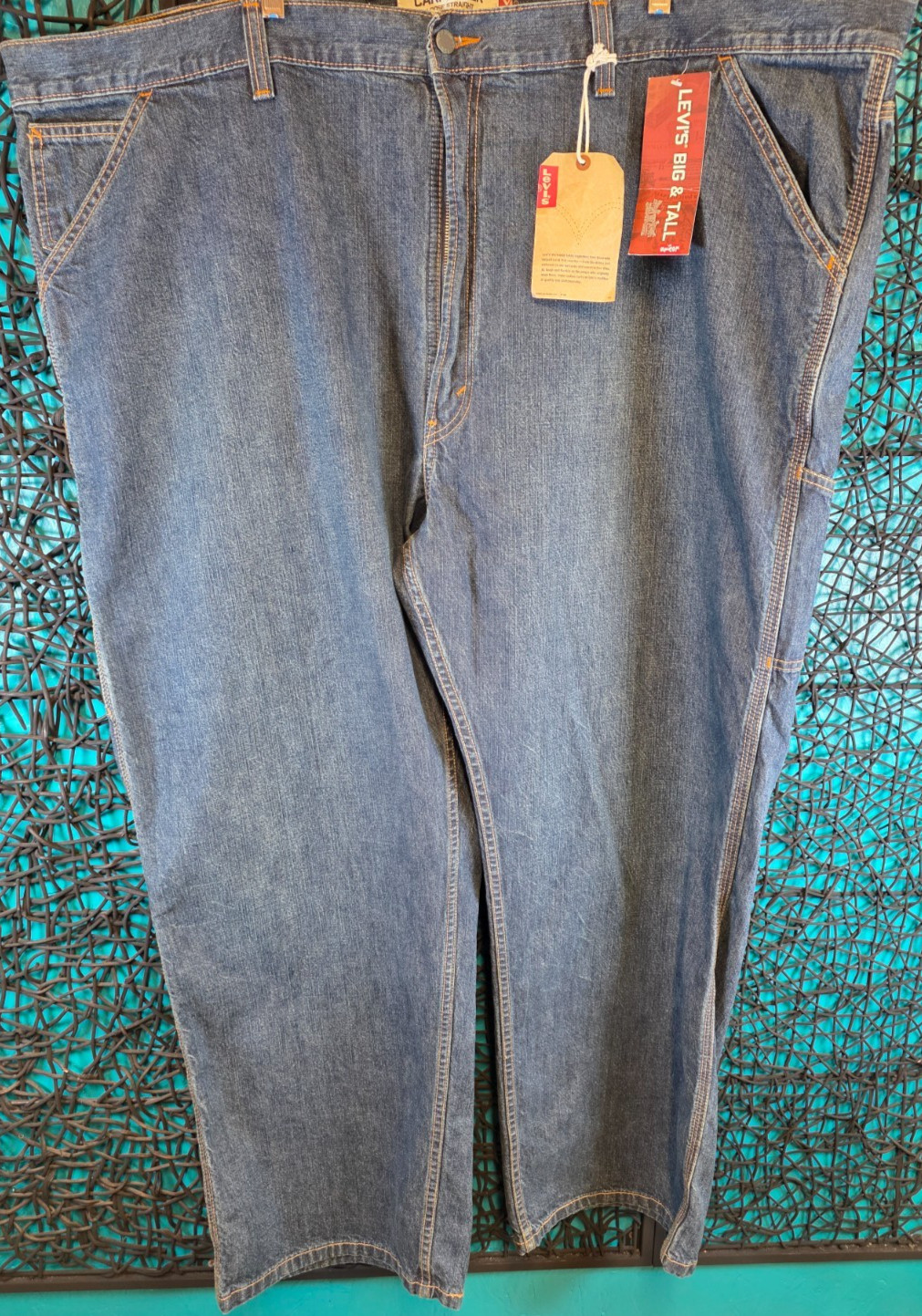 VTG LEVI'S CARPENTER JEANS BIG MENS 52X30 LOOSE STRAIGHT ZIP FLY 2005 RETRO NEW