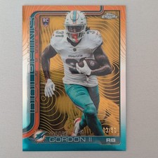 2025 Topps Chrome Ollie Gordon II RC Etched Refractor /50 #327 Miami Dolphins