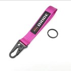 Bride JDM Racing Keychain Backpack Metal key Ring Strap Lanyard Tow Strap Pink