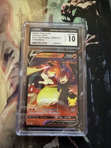 Lance's Charizard V SWSH133 CGC 10 Gem Mint Celebrations 2021 Promo Holo