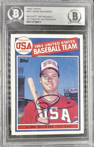1985 Topps Mark McGwire #401 RC Auto Autograph Rookie Card - Beckett ⚾️💥