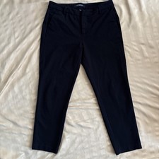Liverpool Black Ponte Knit Pants Pull On Straight Leg Flat Front Womens 10/30