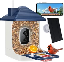 Smart Bird Feeder with Camera Ai Identify Species Bird House with Solar Powered