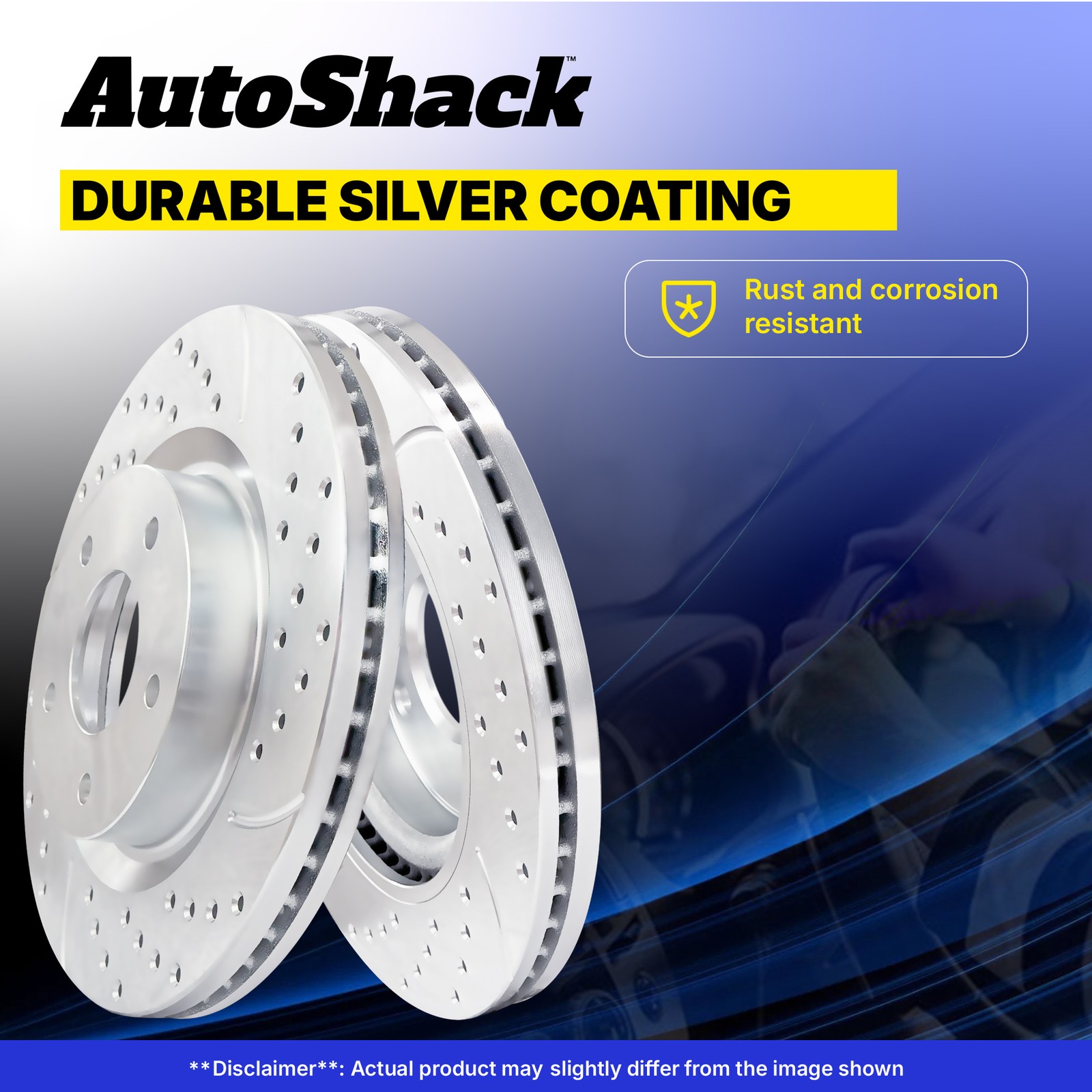 Front Drilled Coated Brake Rotors Pair 2 for Ford Escape C-Max Volvo S40 C70 C30