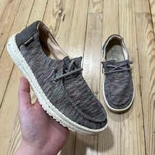 Hey Dude Wendy Sox Shoes Womens 5 Antique Rose Knit Slip On Moccasin Loafers