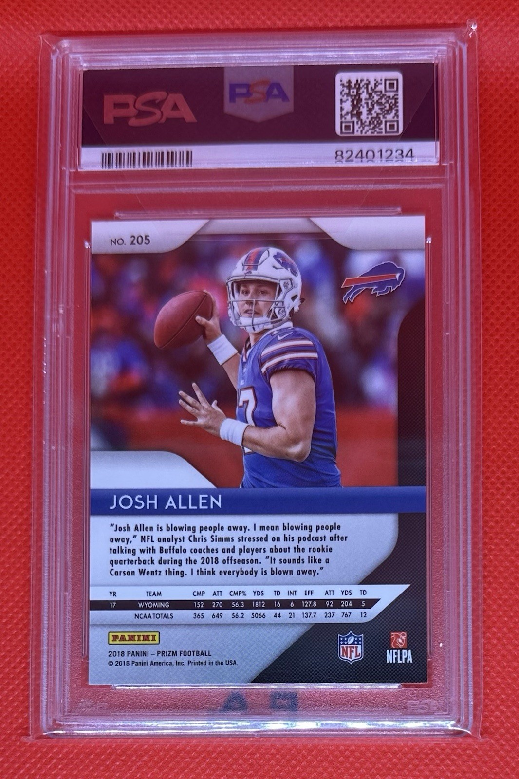 2018 Prizm Josh Allen RC PSA 9 MINT view 3