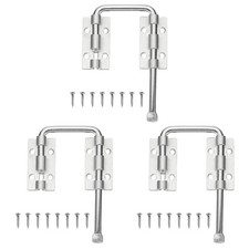 Patio Sliding Door Loop Locks, 2-2/5", Silver 3 Set , U-Shaped Lock Loop Latch