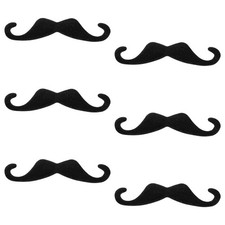 6 Pcs Fake Mustaches Self Adhesive Novelty Moustache Black One Size,