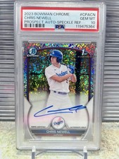 2023 Bowman Chrome #CPA-CN Chris Newell 1st Bowman Speckle Ref. Auto /299 PSA 10