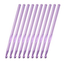 10 Pack Crochet Hook Knitting Needle Fits for DIY Craft 10.5-mm Purple