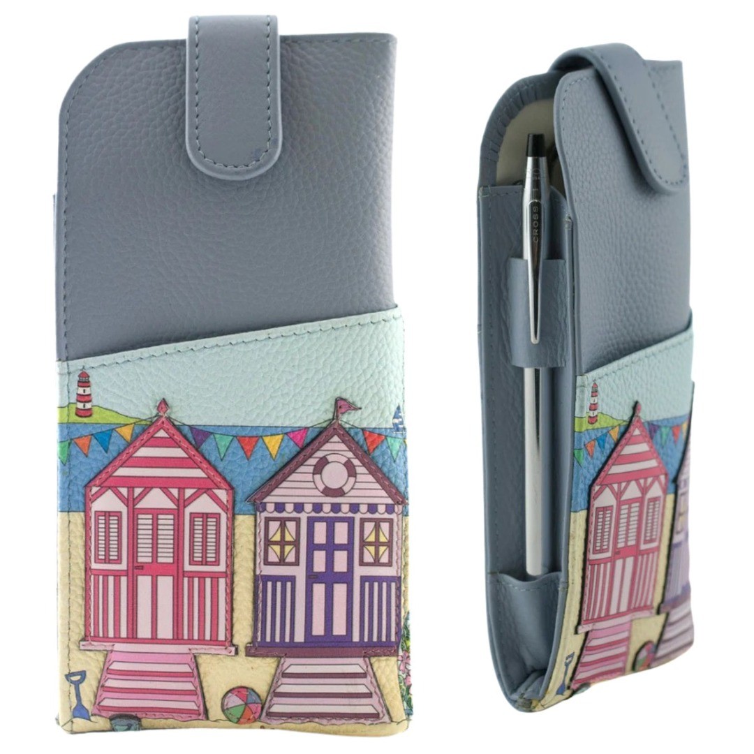 Mala Leather Southwold Beach Hut Wide Fitting Seaside Glasses Case
