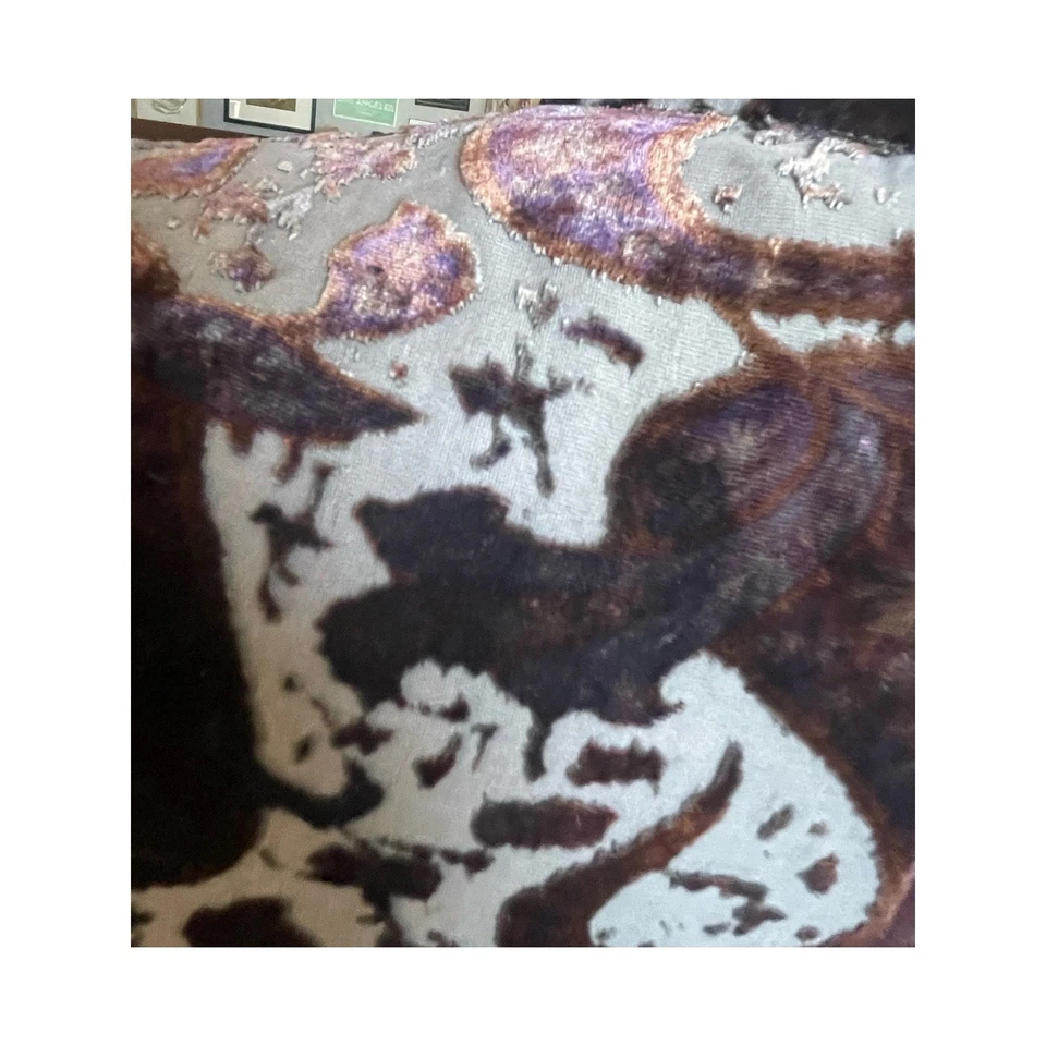 Winter Kate Purple Silk Blend Velvet Burnout Jasmine Open Cardigan Size Small - Image 4 of 4