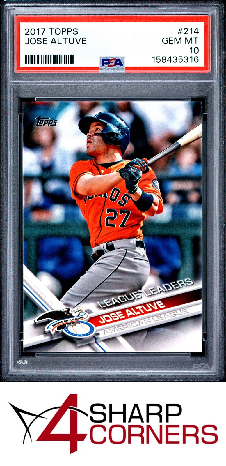 2017 TOPPS #214 JOSE ALTUVE ASTROS PSA 10