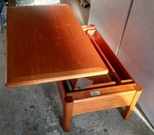 NATHAN Vintage Retro MCM Metamorphic Teak Lift-top Coffee Table with Storage