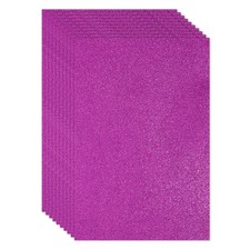 10 Sheets 2mm Glitter Foam Sheet A4 Purple EVA Paper with Back Adhesive