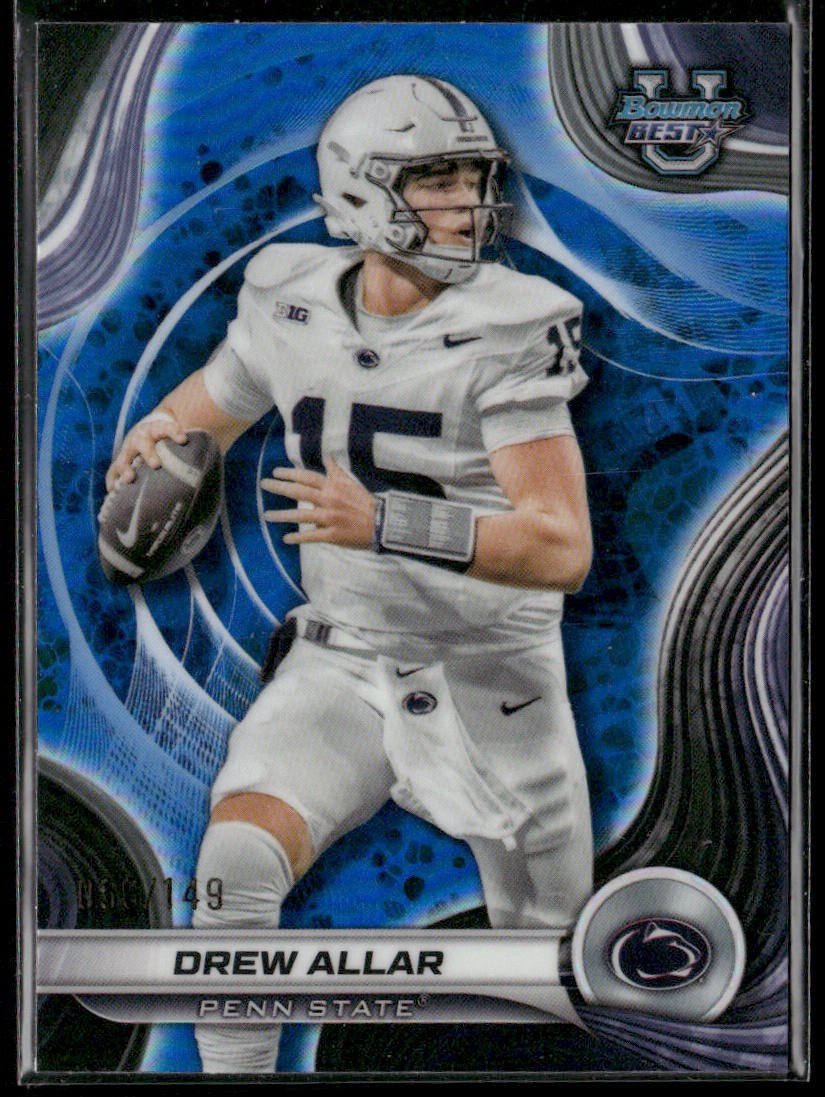 Drew Allar 2024 Bowman University Best #3 Blue Refractor #/149
