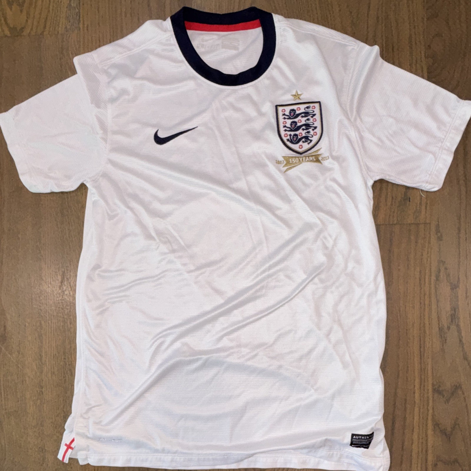 Nike England Soccer Jersey 150 Years Authentic White Navy Official