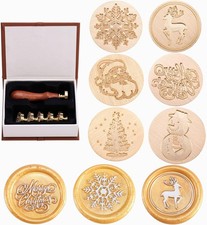 Yopt Wax Seal Stp Set, Christmas Sealing Wax Stps Kit, Wooden