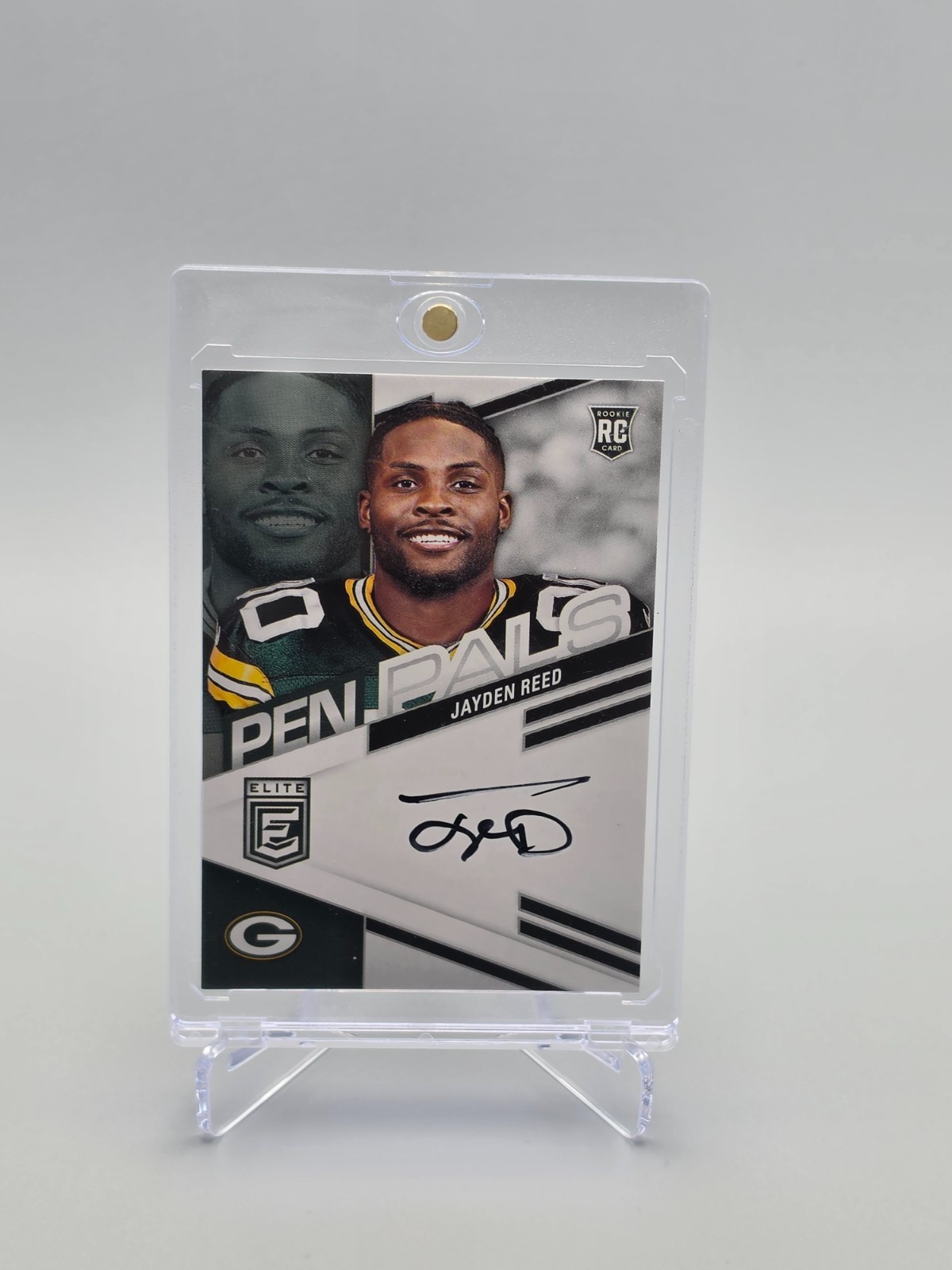 2023 Panini Donruss Elite JAYDEN REED "Pen Pals" On-Card Auto (RC)Rookie Packers