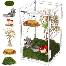 Jumping Spider Enclosure Habitat Mini Figurines Set Acrylic 3x3x6 Inch Decor