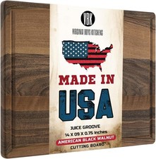 Walnut Wood Cutting Board Made in USA Reversible by